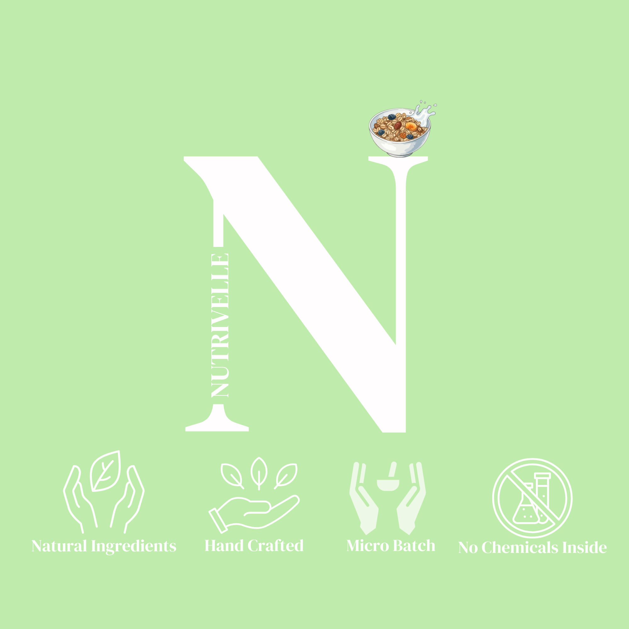 soft green typography letter n logo